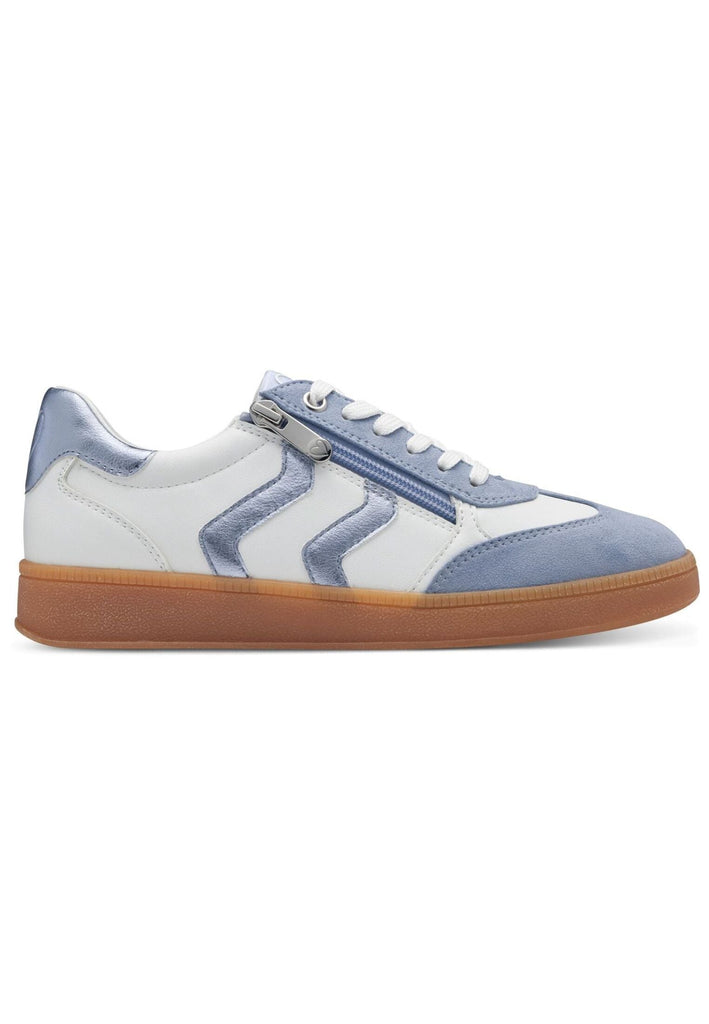 Marco Tozzi Sneaker Lederimitat/Textil Weiß/Blau