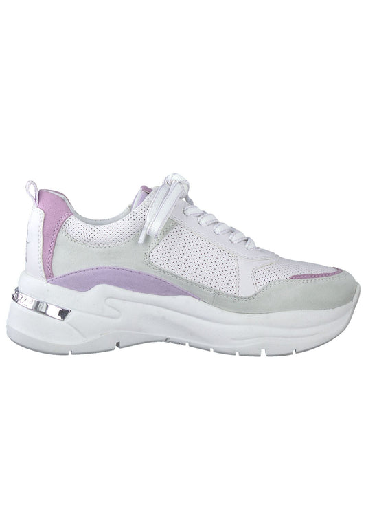 Marco Tozzi Sneaker Lederimitat/Textil Weiß/Lila