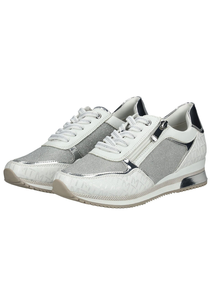 Marco Tozzi Sneaker Lederimitat/Textil Weiß/Silber