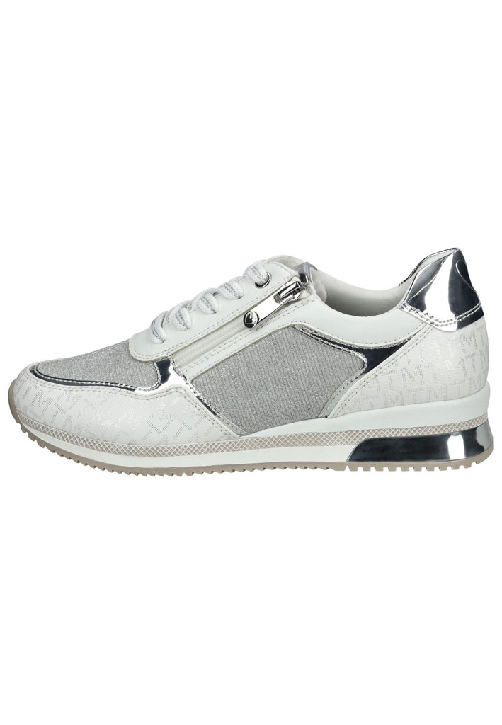 Marco Tozzi Sneaker Lederimitat/Textil Weiß/Silber