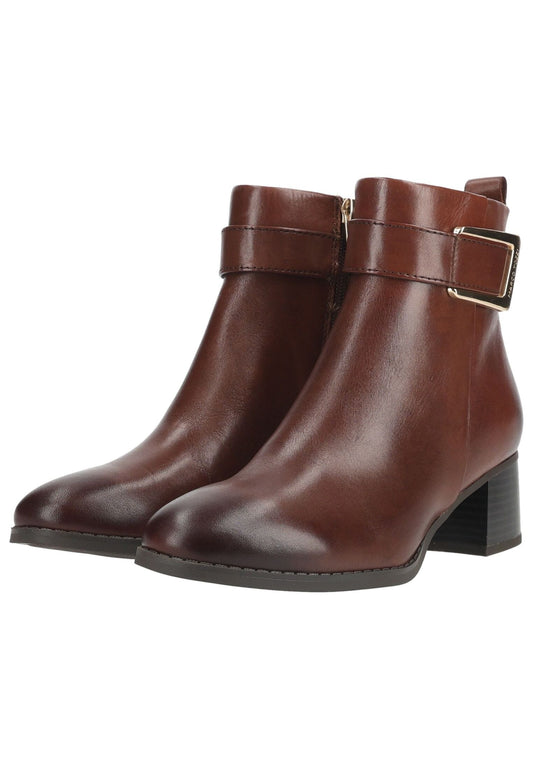 Marco Tozzi Stiefelette Glattleder Chestnut