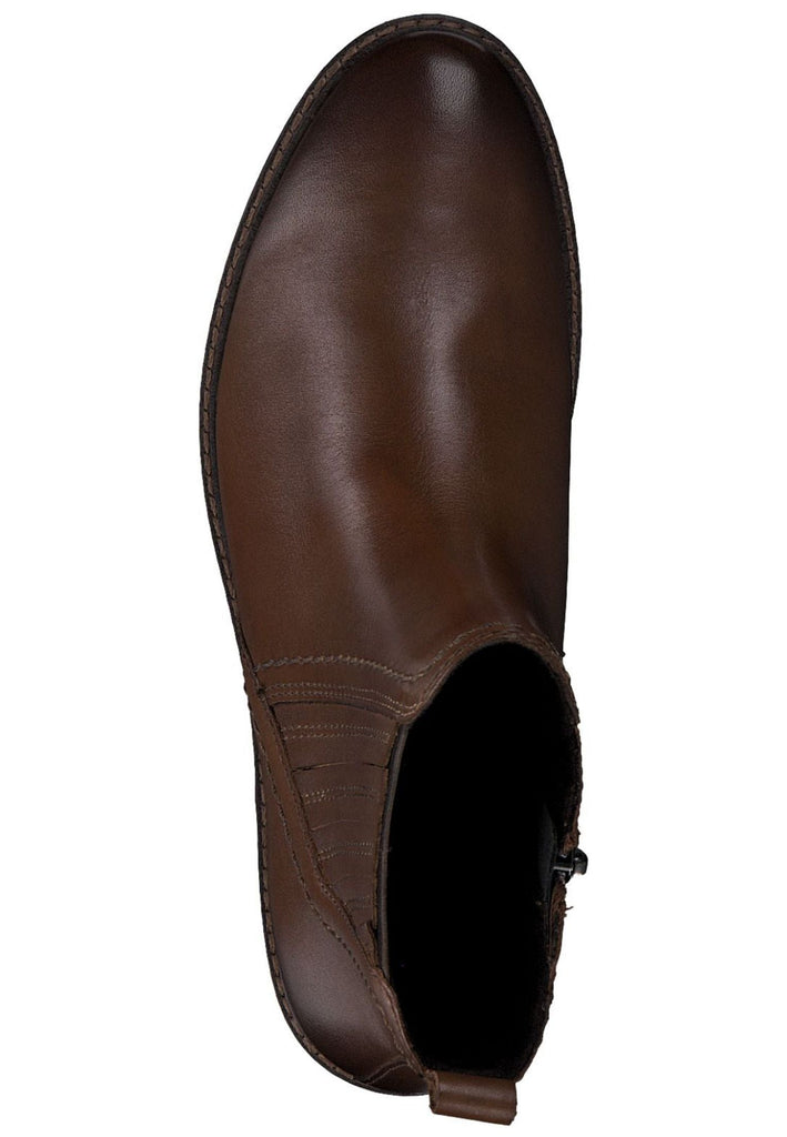 Marco Tozzi Stiefelette Leder/Textil Cognac