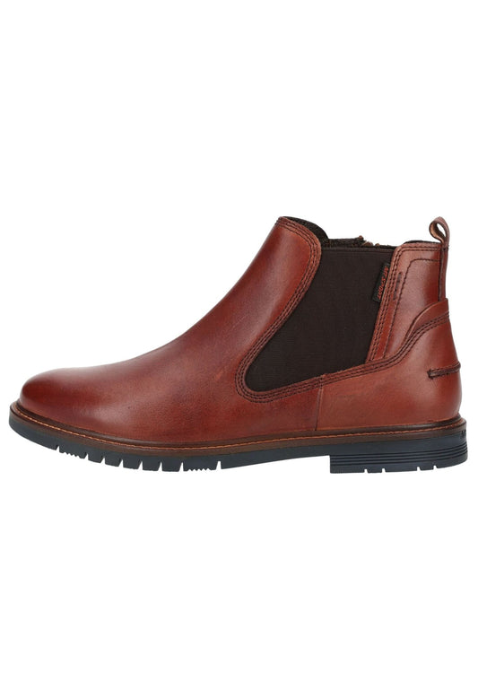 Marco Tozzi Stiefelette Leder/Textil Cognac