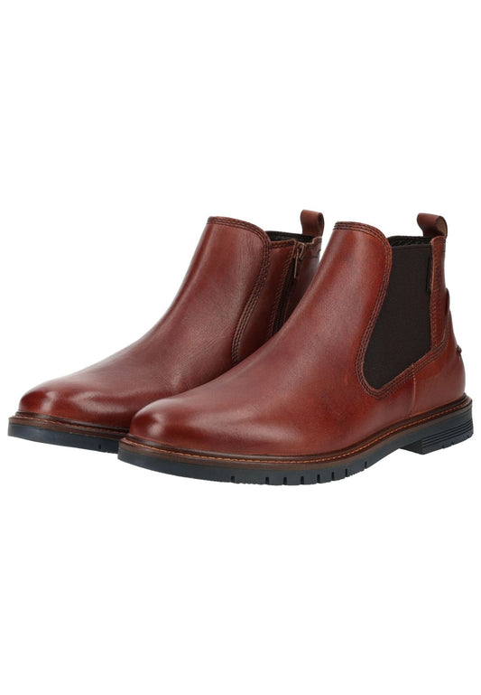 Marco Tozzi Stiefelette Leder/Textil Cognac