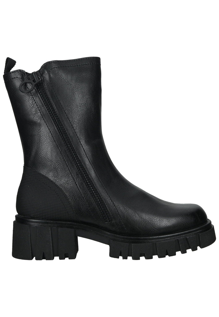 Marco Tozzi Stiefelette Lederimitat Schwarz Warmfutter