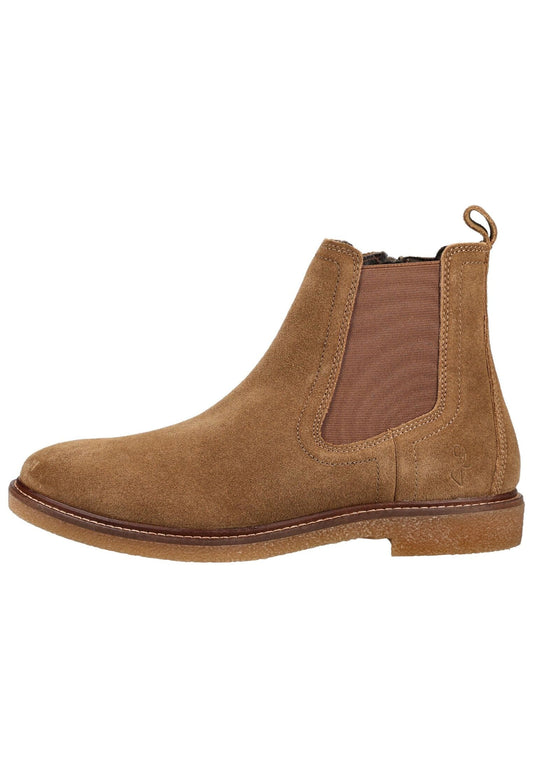 Marco Tozzi Stiefelette Veloursleder/Textil Cognac