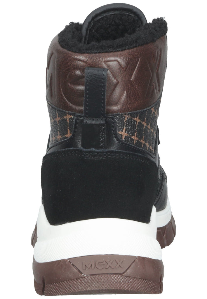 Mexx Stiefelette Lederimitat/Textil Schwarz/Braun