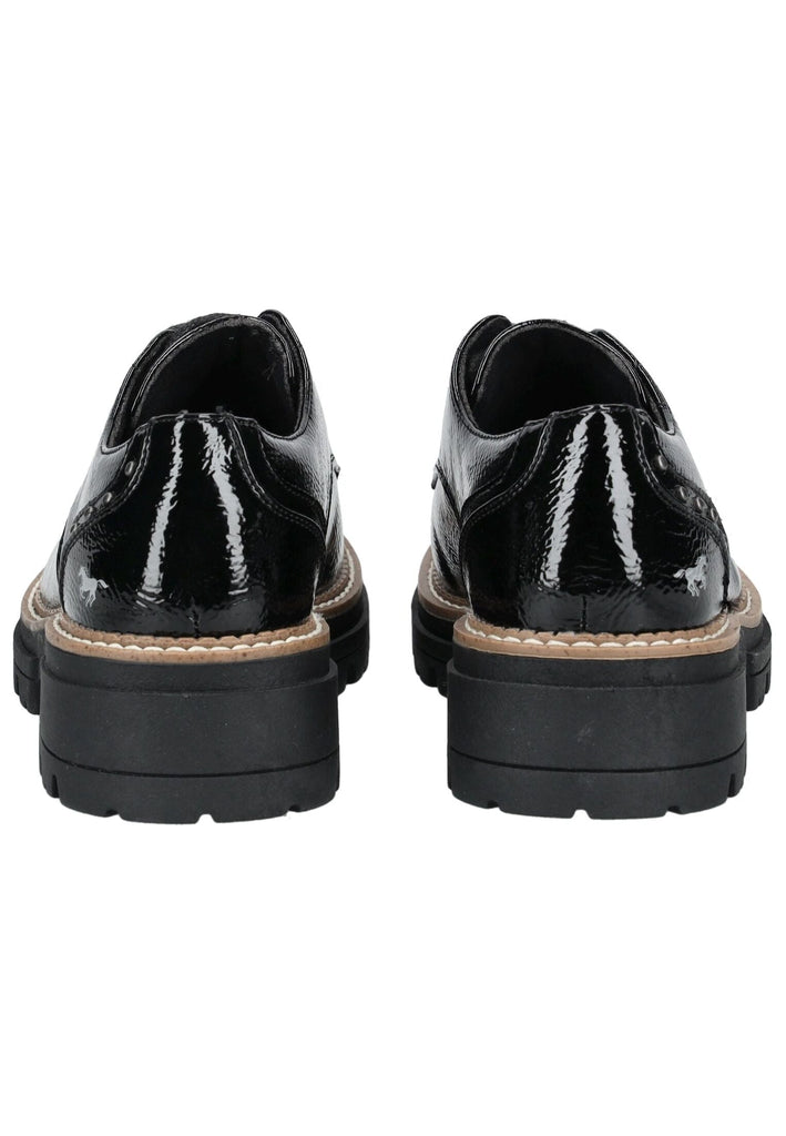 Mustang Halbschuhe Lederimitat Schwarz Lack