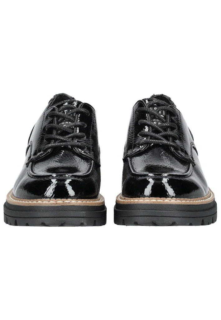 Mustang Halbschuhe Lederimitat Schwarz Lack