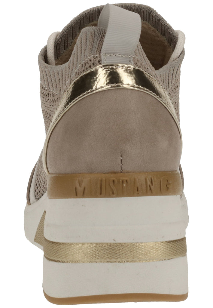 Mustang Halbschuhe Lederimitat/Textil Beige