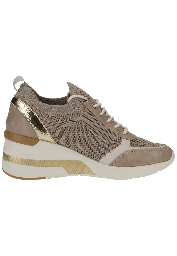 Mustang Halbschuhe Lederimitat/Textil Beige