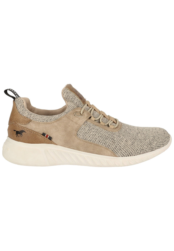 Mustang Halbschuhe Lederimitat/Textil Taupe