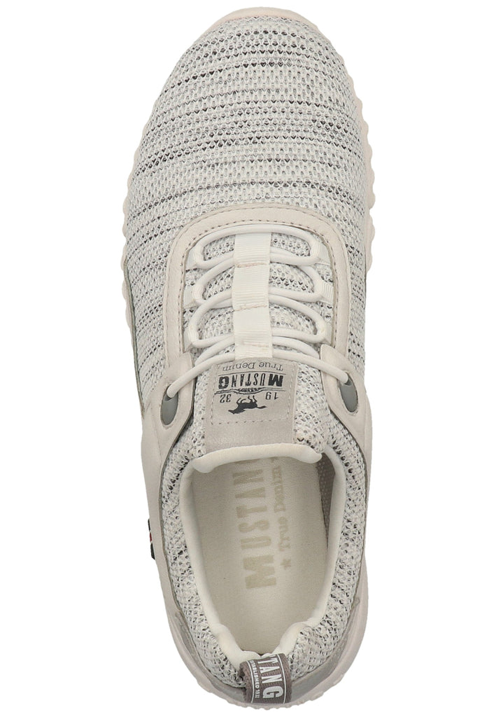 Mustang Halbschuhe Lederimitat/Textil Weiß/Grau