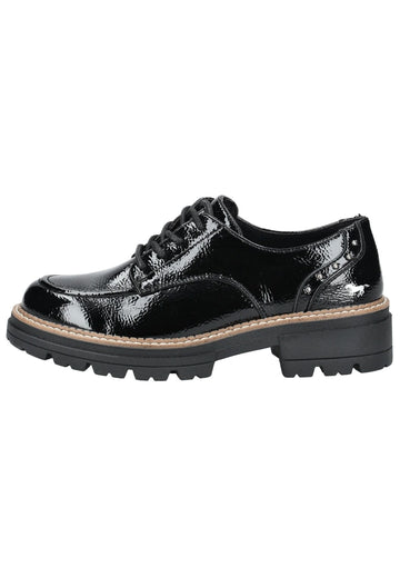 Halbschuhe Mustang Halbschuhe Lederimitat Schwarz Lack