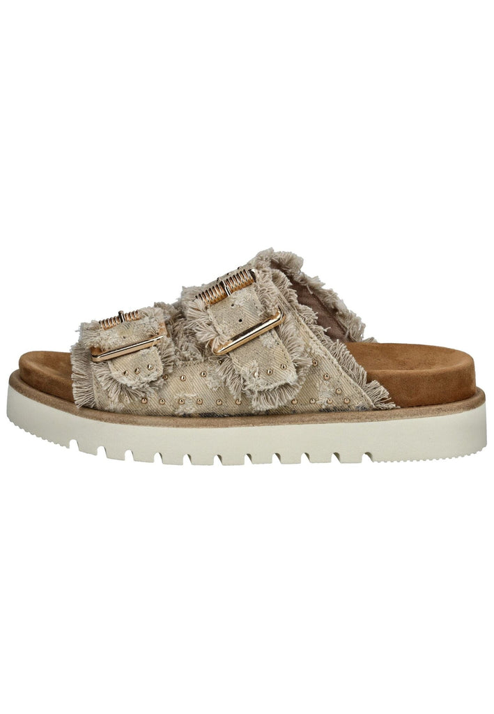 Pantoletten Mustang Pantoletten Lederimitat Beige