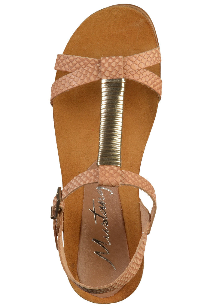 Mustang Sandalen Glattleder Beige