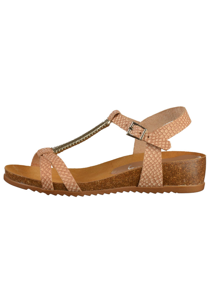 Mustang Sandalen Glattleder Beige