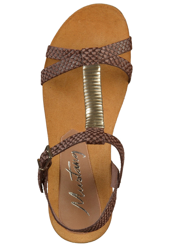 Mustang Sandalen Glattleder Dunkelbraun