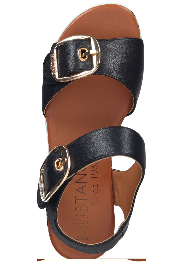 Mustang Sandalen Lederimitat Schwarz