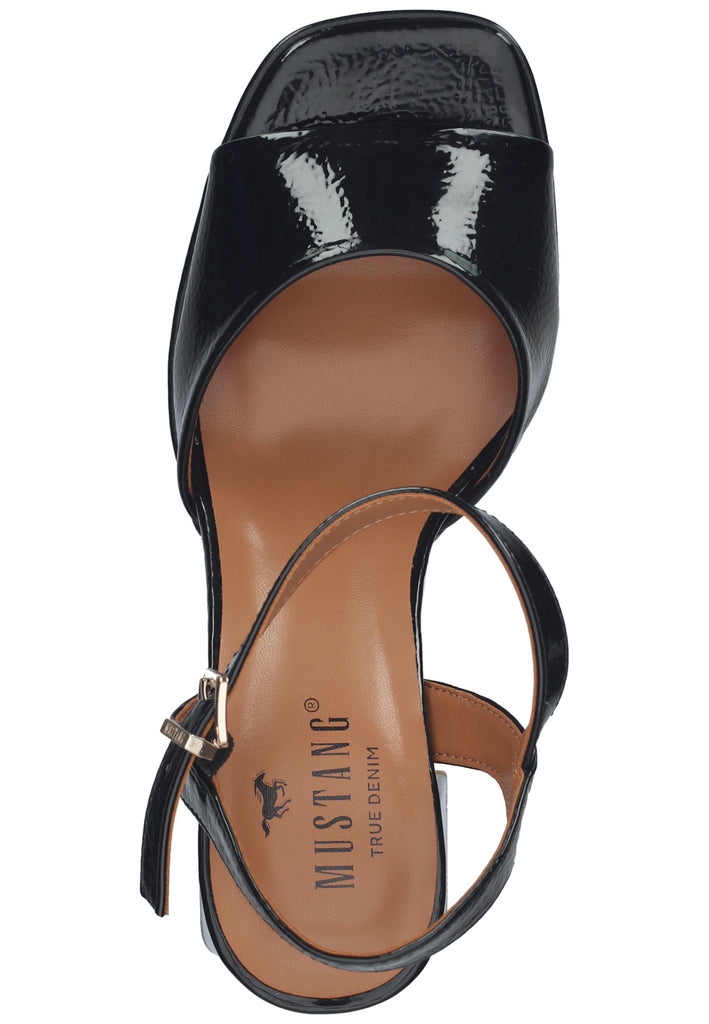 Mustang Sandalen Lederimitat Schwarz Lack