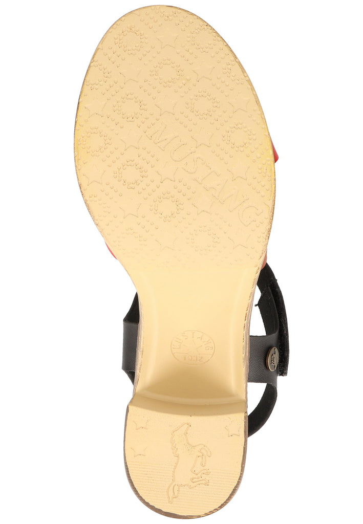 Mustang Sandalen Lederimitat Schwarz Multi