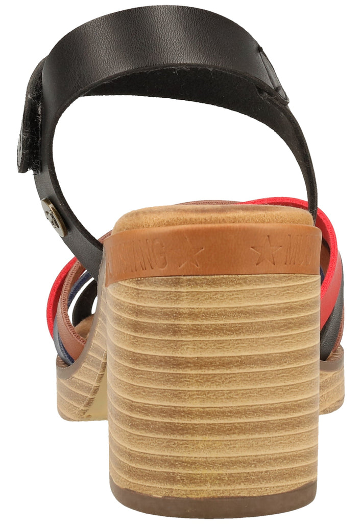 Mustang Sandalen Lederimitat Schwarz Multi