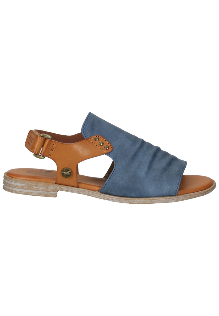 Mustang Sandalen Lederimitat/Textil Blau/Braun