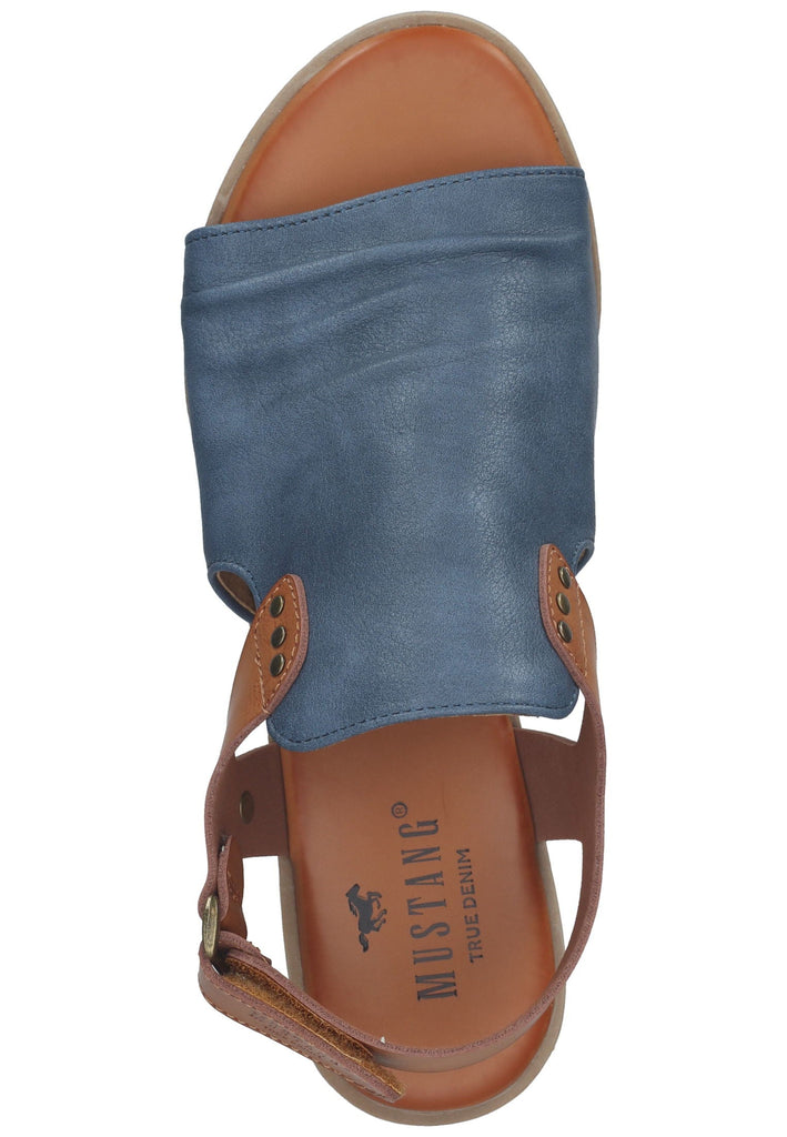 Mustang Sandalen Lederimitat/Textil Blau/Braun