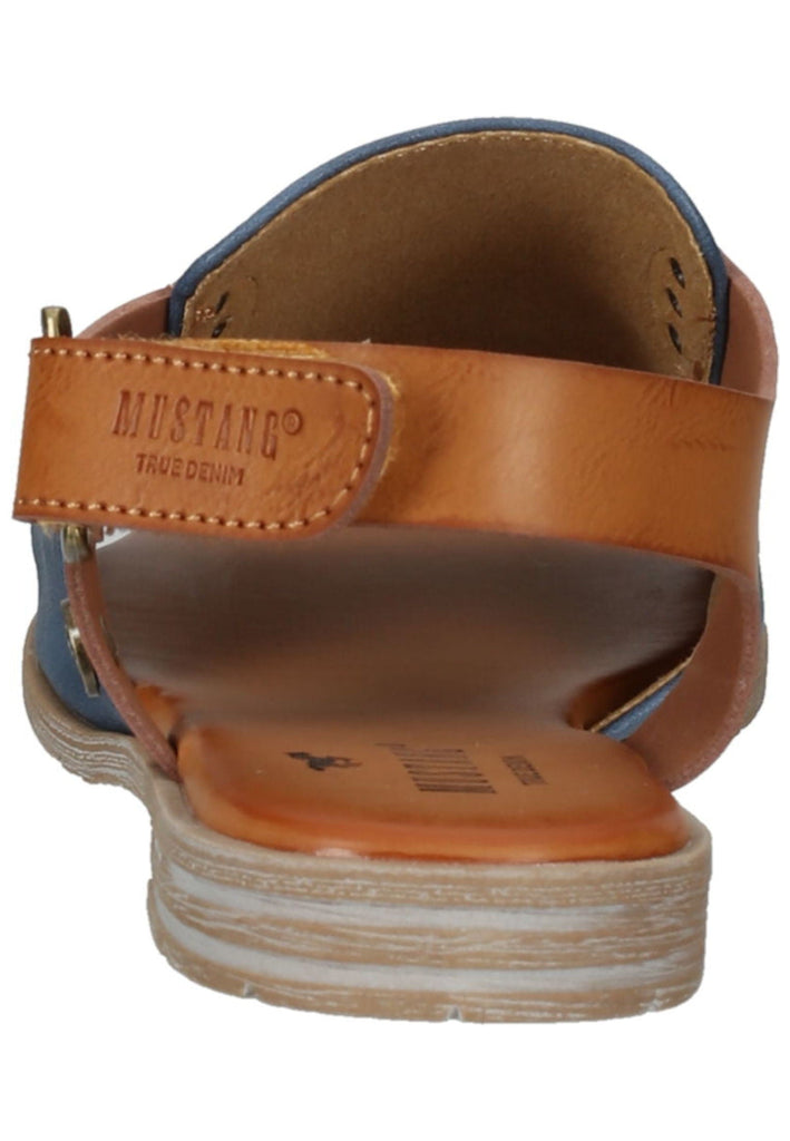 Mustang Sandalen Lederimitat/Textil Blau/Braun