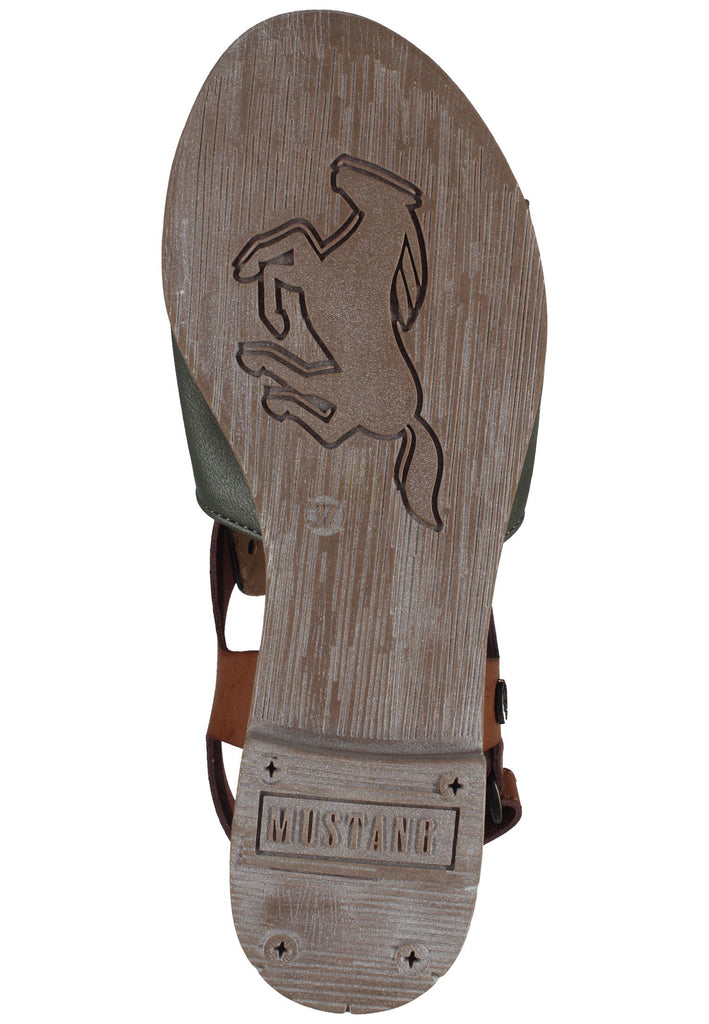 Mustang Sandalen Lederimitat/Textil Grün/Braun