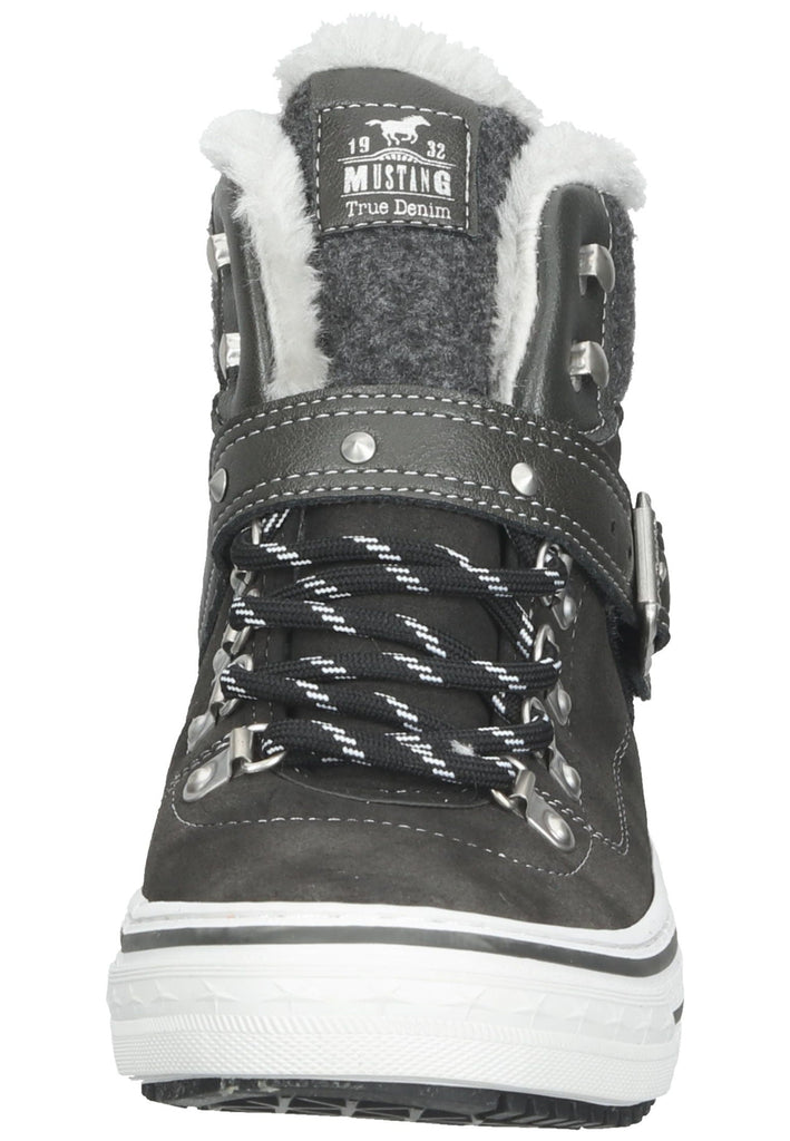 Mustang Sneaker Lederimitat Dunkelgrau Warmfutter