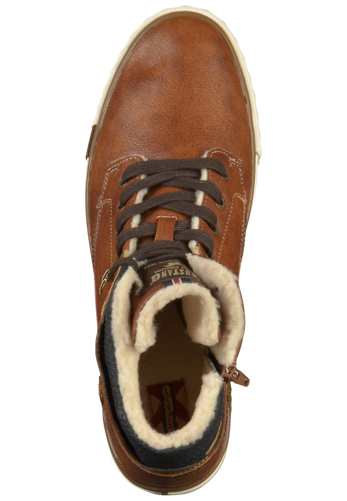 Mustang Sneaker Lederimitat Kastanie Warmfutter