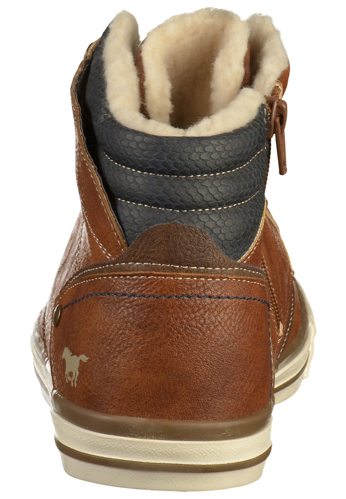 Mustang Sneaker Lederimitat Kastanie Warmfutter