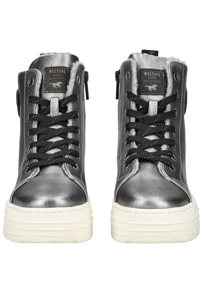 Mustang Sneaker Lederimitat Silber Warmfutter