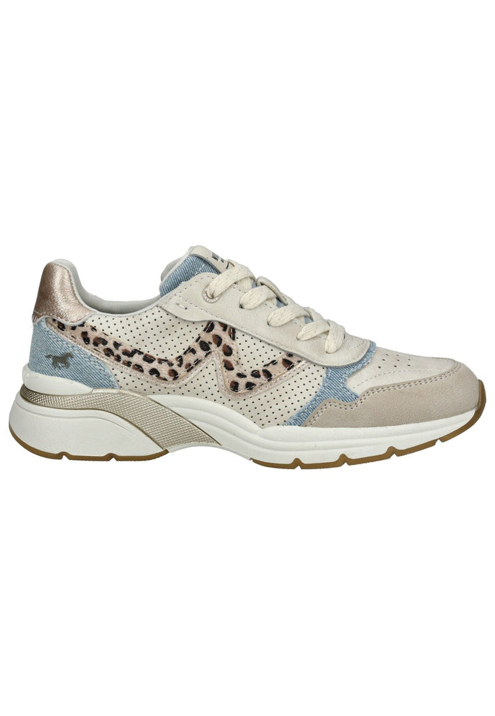 Mustang Sneaker Lederimitat/Textil Beige/Blau
