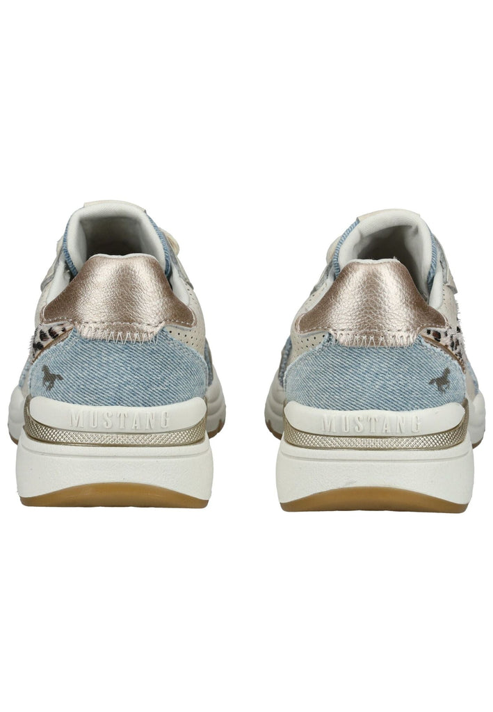 Mustang Sneaker Lederimitat/Textil Beige/Blau