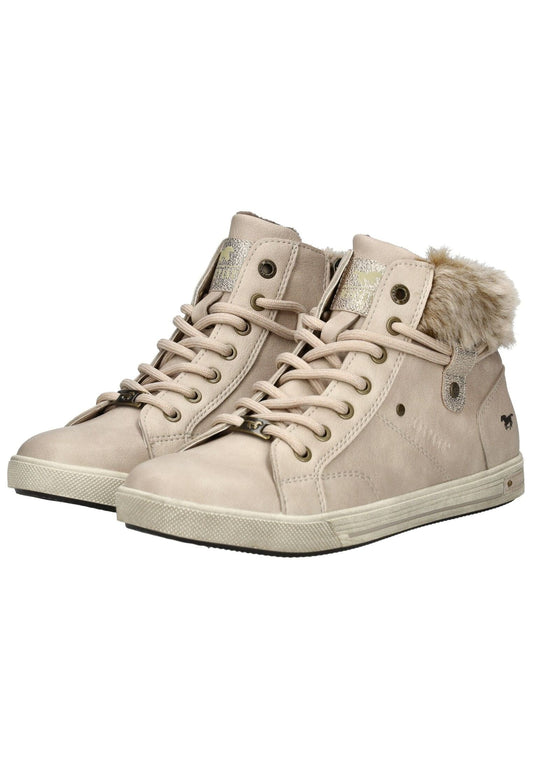 Mustang Sneaker Lederimitat/Textil Beige Warmfutter