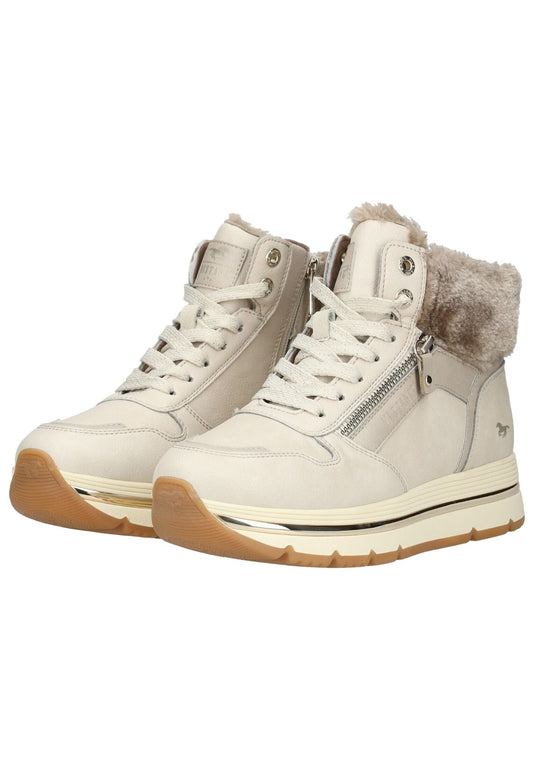 Mustang Sneaker Lederimitat/Textil Ivory Warmfutter