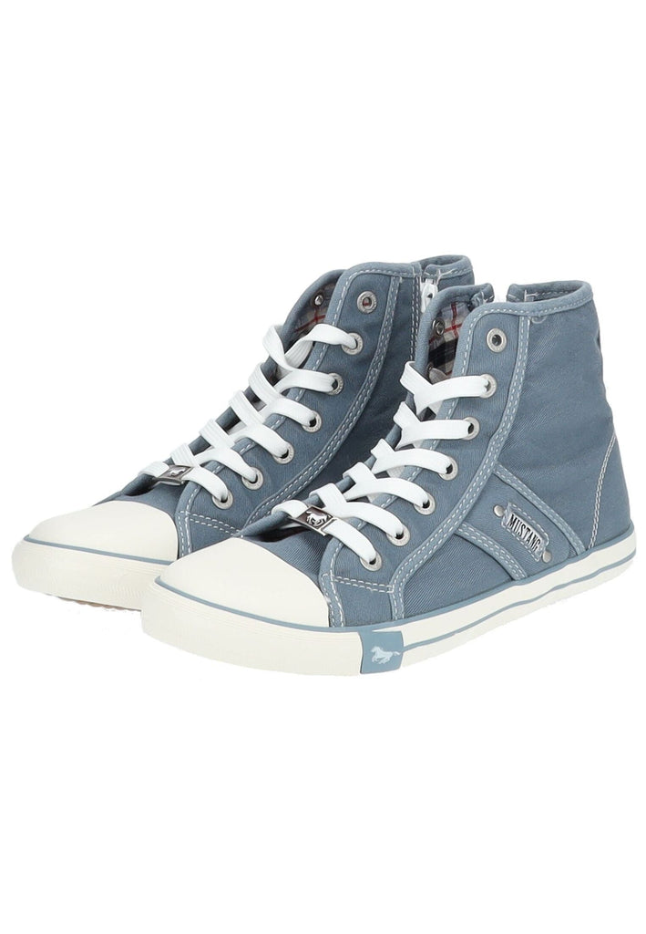 Mustang Sneaker Lederimitat/Textil Mittelblau