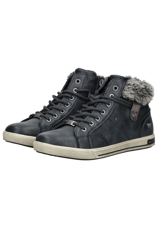 Mustang Sneaker Lederimitat/Textil Navy Warmfutter