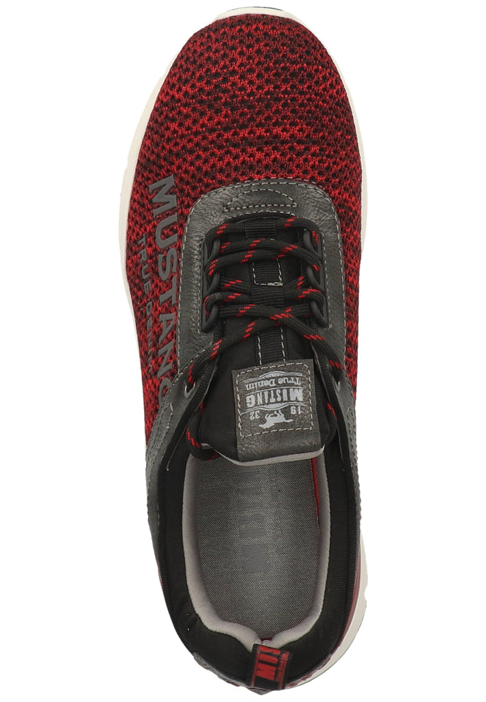 Mustang Sneaker Lederimitat/Textil Rot/Schwarz