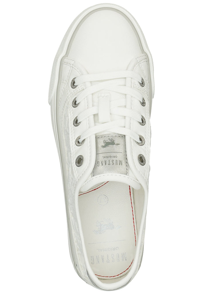 Mustang Sneaker Lederimitat/Textil Weiß