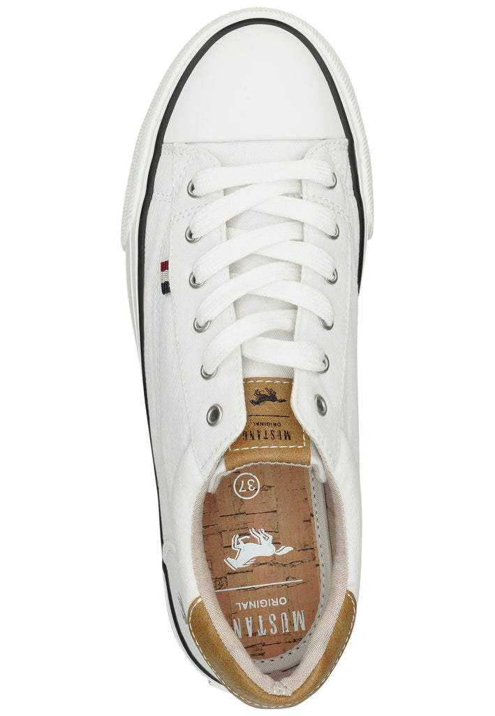 Mustang Sneaker Lederimitat/Textil Weiß