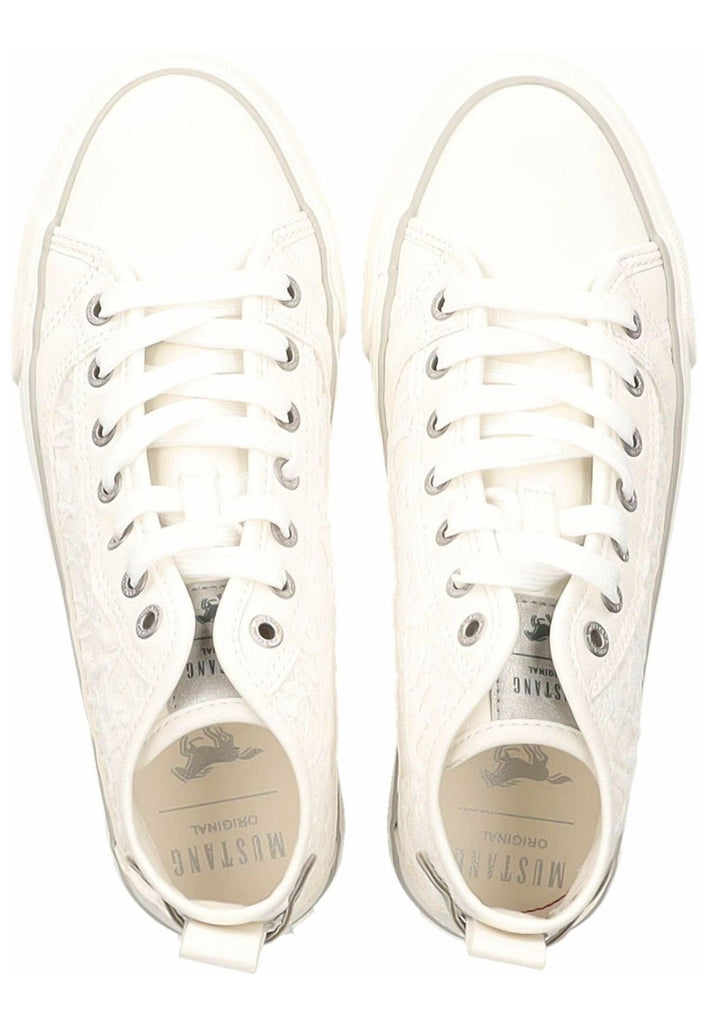 Mustang Sneaker Lederimitat/Textil Weiß