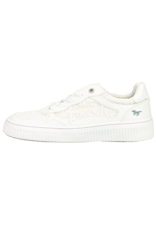 Mustang Sneaker Lederimitat/Textil Weiß