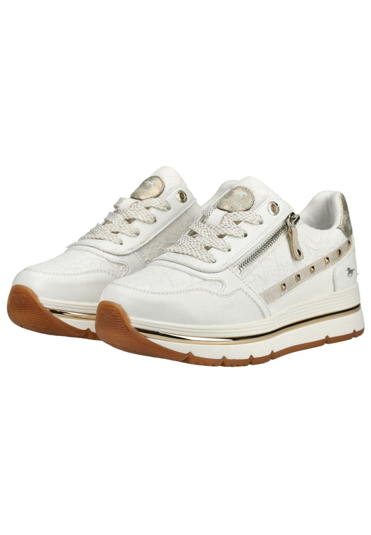 Mustang Sneaker Lederimitat/Textil Weiß