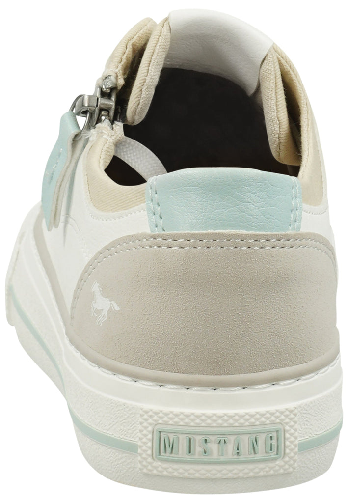 Mustang Sneaker Lederimitat/Textil Weiß/Beige