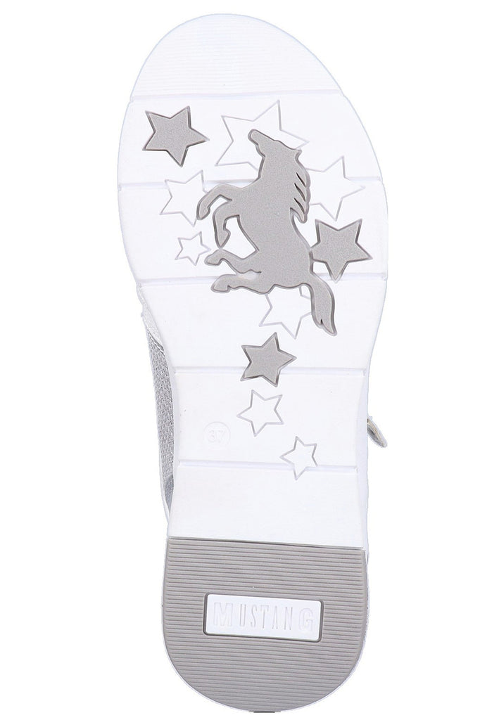 Mustang Sneaker Lederimitat/Textil Weiß/Silber
