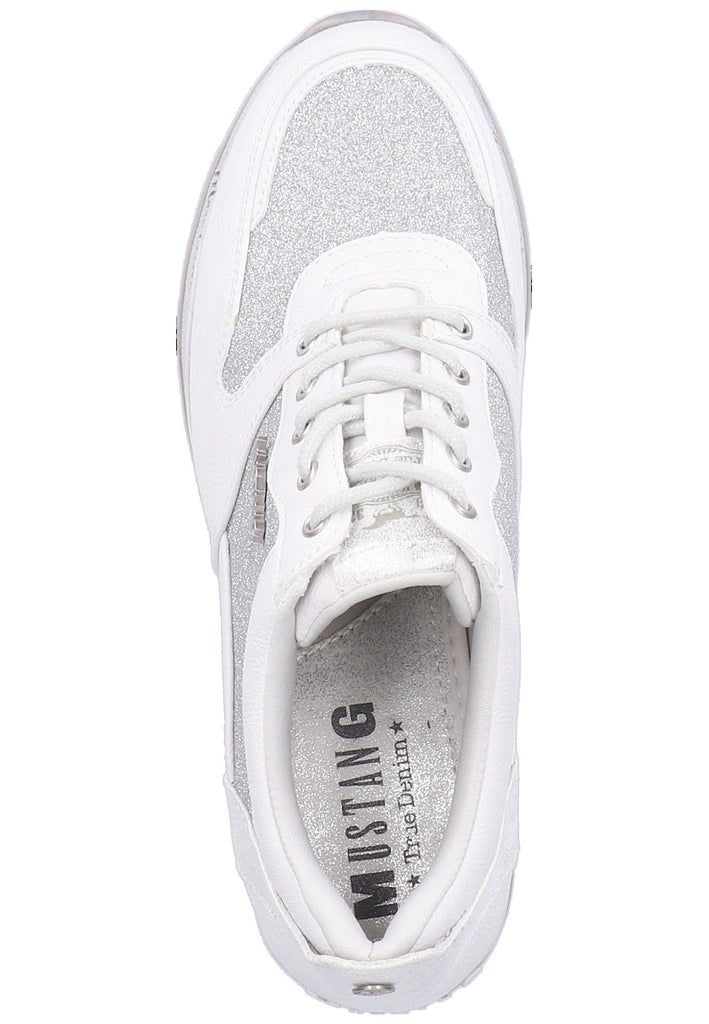 Mustang Sneaker Lederimitat/Textil Weiß/Silber