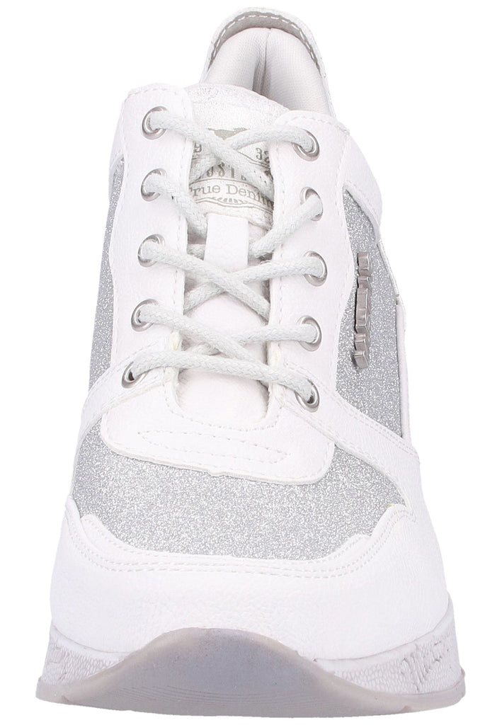 Mustang Sneaker Lederimitat/Textil Weiß/Silber